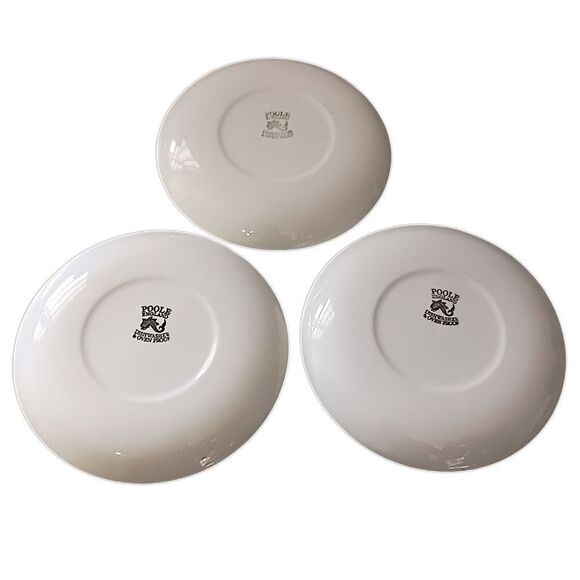 3 Poole Pottery Side Plates TwinTone Gloss Glaze Ice Green Vintage England MCM - Picture 3 of 15